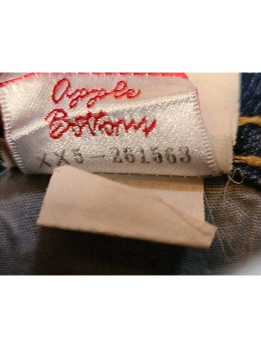 Vintage Apple Bottoms Jeans Sz 16 Blue Tapered Y2K Embroidered Apple Sexy 90s - Picture 11 of 14